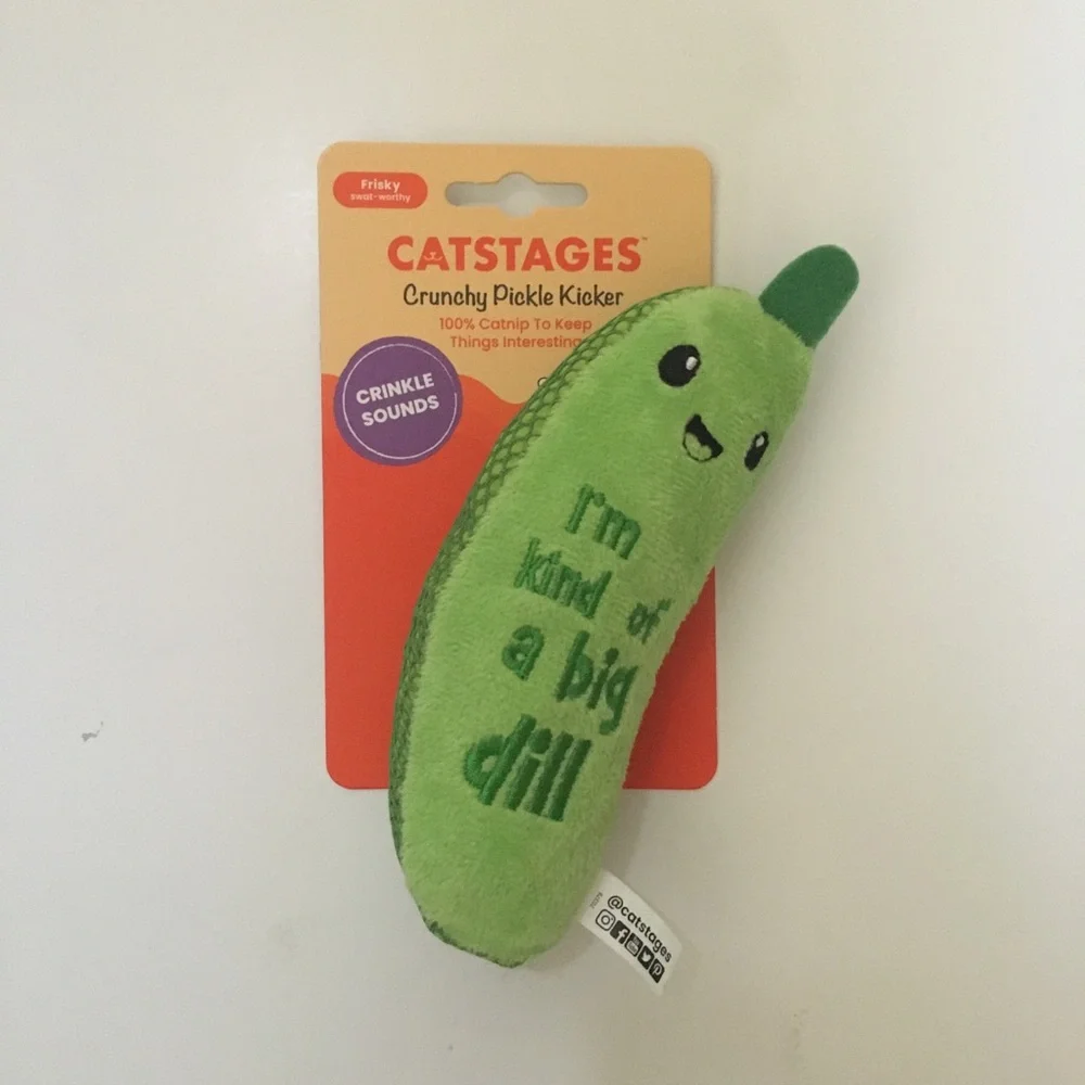 Catstages Crunchy Pickle Kicker Toy with Crinkle Noise NEW